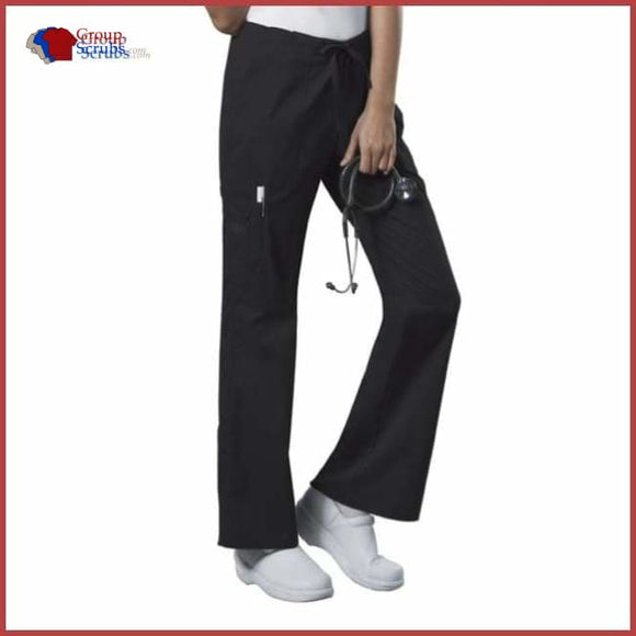 Cherokee Workwear Core Stretch 4044 Mid Rise Drawstring Cargo Pant Black / 2Xl Womens