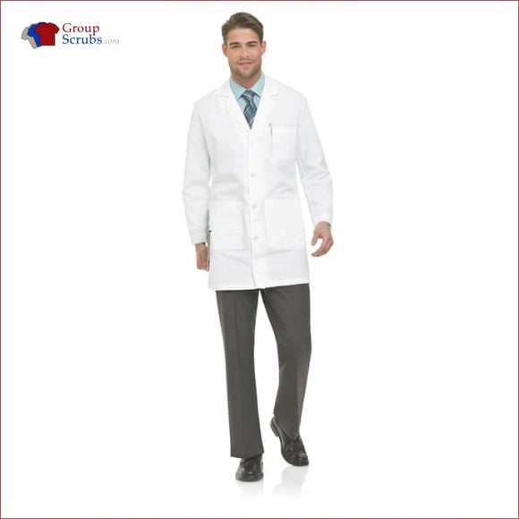 Landau 3124 Men's 5-Pocket Full-Length White Coat