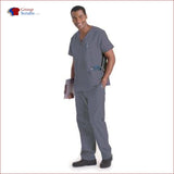 Landau Essentials 7489 Men's 5-Pocket V-Neck Scrub Top