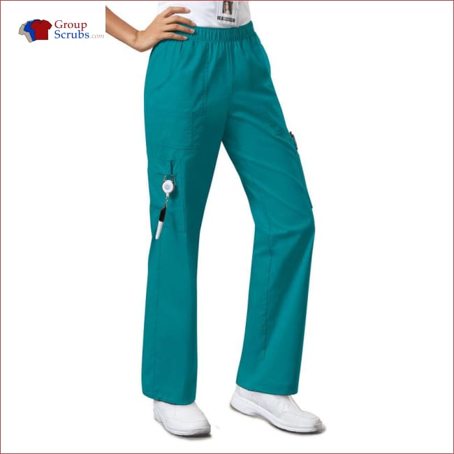 Cherokee Core Stretch Womens Mid Rise Pull-on Pant Cargo Scrub