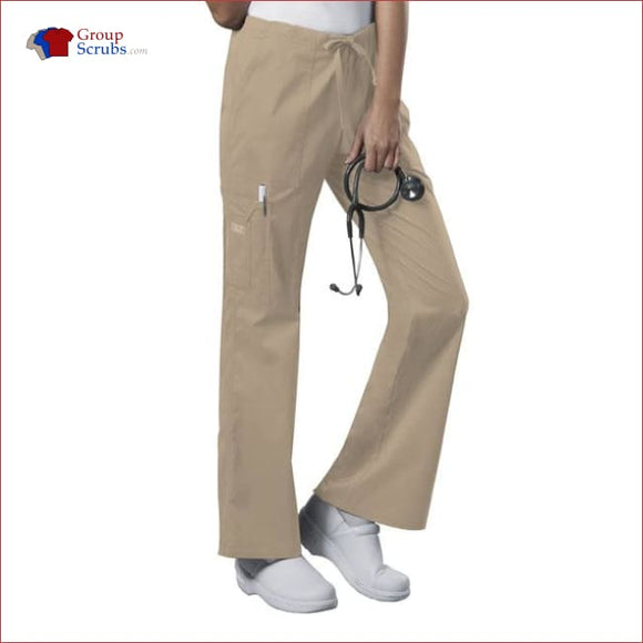 Cherokee Workwear Core Stretch 4044 Mid Rise Drawstring Cargo Pant Khaki / 2Xl Womens