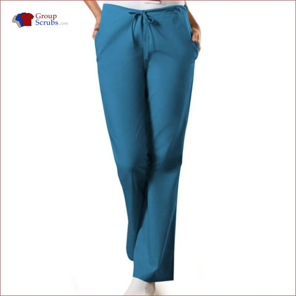 Cherokee Workwear Originals 4101P Natural Rise Flare Leg Drawstring Pant Caribbean Blue / 2Xl Womens