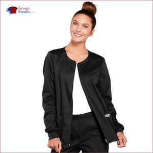 Cherokee Workwear Core Stretch 4315 Zip Front Warm-Up Jacket Black / 2XL Womens