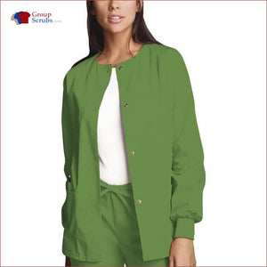 Cherokee Workwear Originals 4350 Snap Front Warm-Up Jacket Aloe / 2Xl Womens