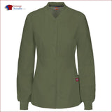 Dickies Eds Signature Stretch 85304A Antimicrobial Snap Front Warm-Up Jacket Olive / 3Xl Womens