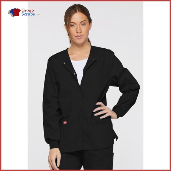 Dickies Eds Signature 86306 Snap Front Warm-Up Jacket Black / 2Xl Womens