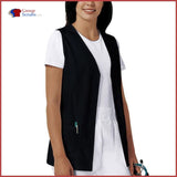 Cherokee Fashion Solids 1602 Button Front Vest Black / 2Xl Womens