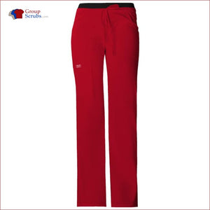 Cherokee Workwear Core Stretch 24001 Low Rise Drawstring Cargo Pant Red / Xxs Womens