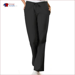 Cherokee Workwear Originals 4101 Natural Rise Flare Leg Drawstring Pant Black / 2Xl Womens