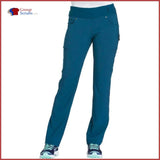 Cherokee Iflex Ck002T Mid Rise Straight Leg Pull-On Pant Caribbean Blue / 2Xl Womens