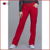 Cherokee Iflex Ck002T Mid Rise Straight Leg Pull-On Pant Red / 2Xl Womens
