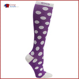 Cherokee Infinity Footwear Kickstart 15-20 Mmhg Support Compression Socks Purple Dots / One Size Womens