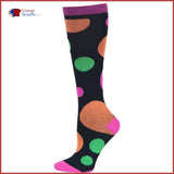 Cherokee Footwear Printsupport 12 Mmhg Compression Support Socks Polka Dot Party / One Size Womens