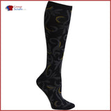 Cherokee Footwear Printsupport 12 Mmhg Compression Support Socks Gold Foil / One Size Womens