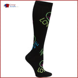 Cherokee Footwear Printsupport 12 Mmhg Compression Support Socks Love Lines / One Size Womens