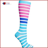 Cherokee Footwear Printsupport 12 Mmhg Compression Support Socks Stripe It Up / One Size Womens