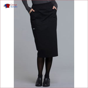 Cherokee Workwear Professionals WW510 30 Knit Waistband Skirt Black / 2XL Womens